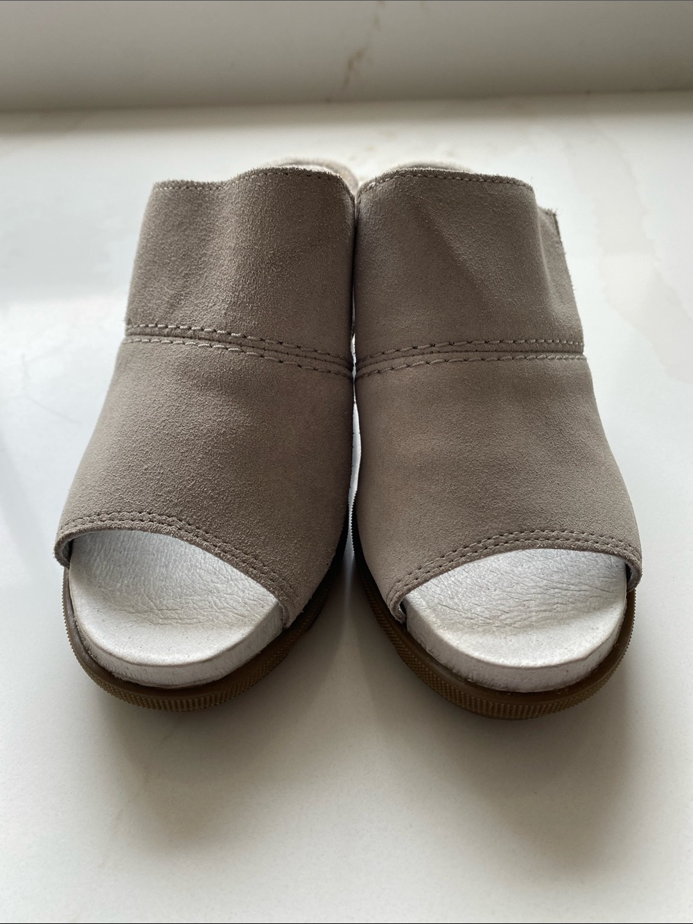 Sorel Taupe Slip-On Suede-Style Slide Sandals